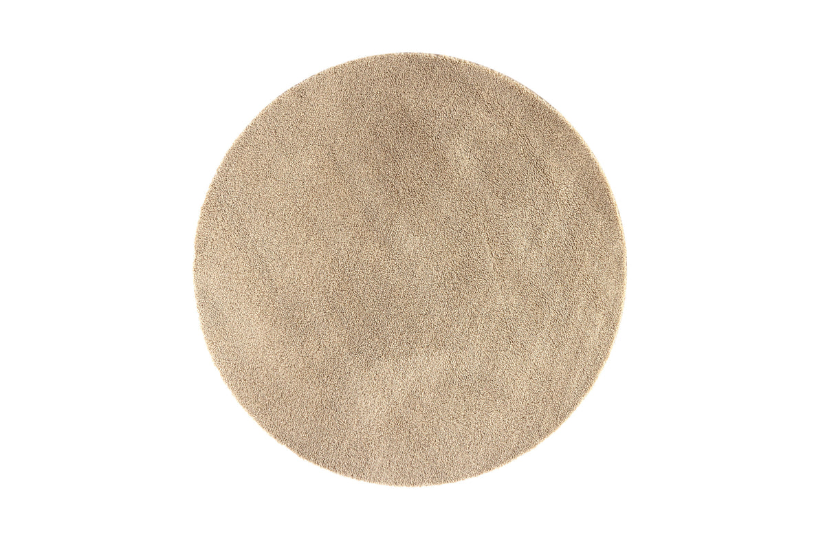 Teddy rund matta Ø200 cm beige polyester