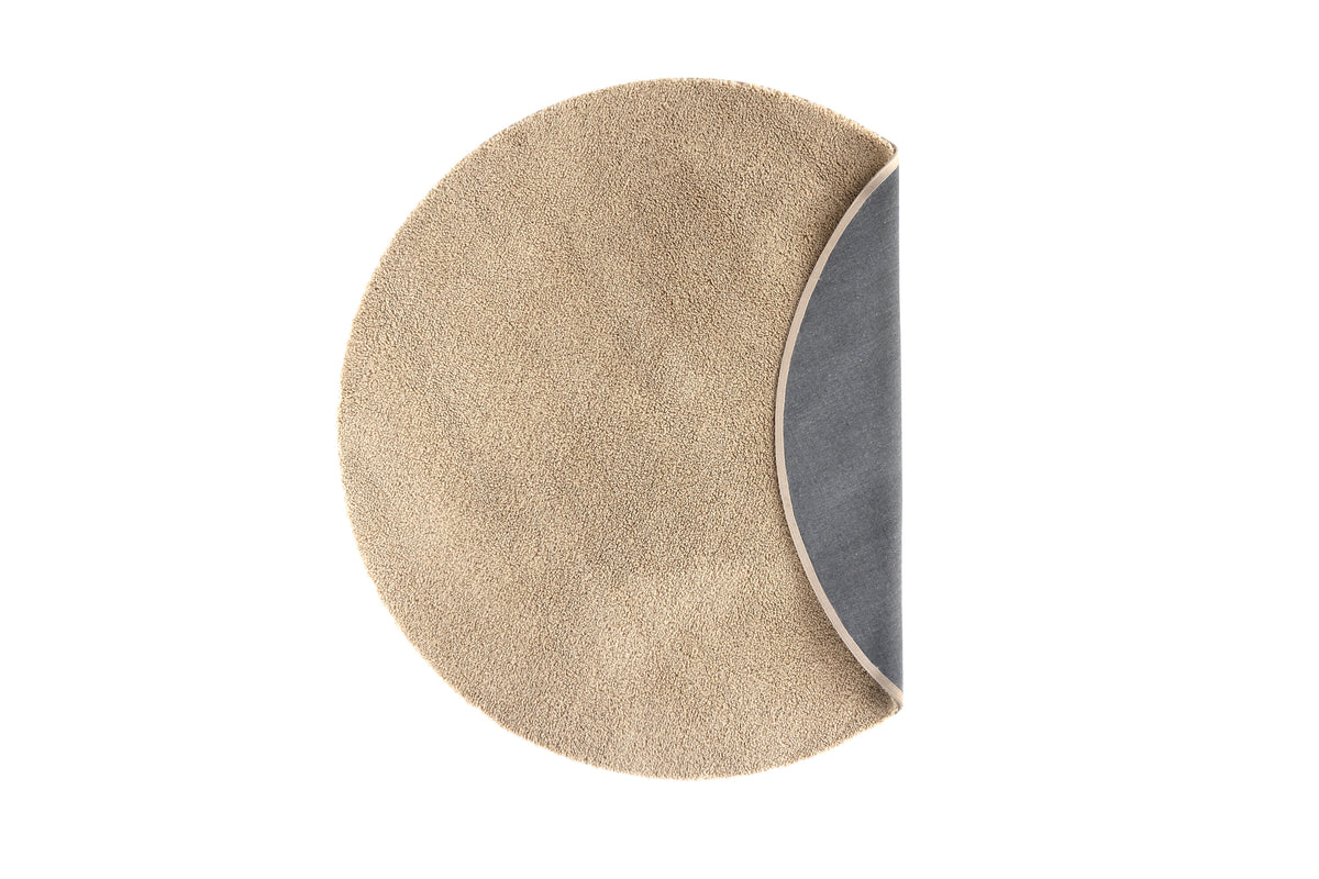 Teddy rund matta Ø200 cm beige polyester