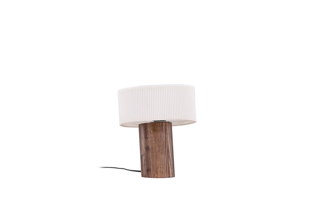 Branäs bordslampa 20 cm valnötsfärgad med vit origamivikt pappersskärm