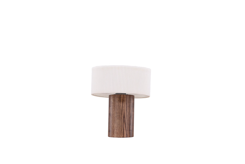 Branäs bordslampa 20 cm valnötsfärgad med vit origamivikt pappersskärm