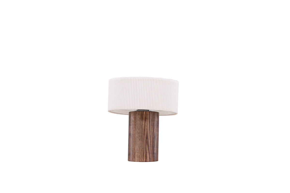 Branäs bordslampa 20 cm valnötsfärgad med vit origamivikt pappersskärm
