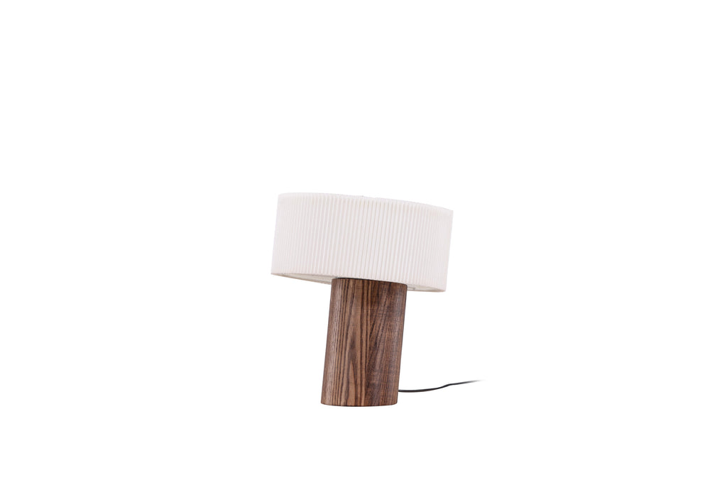 Branäs bordslampa 20 cm valnötsfärgad med vit origamivikt pappersskärm