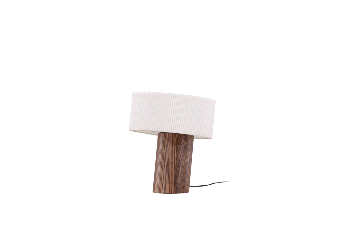 Branäs bordslampa 20 cm valnötsfärgad med vit origamivikt pappersskärm