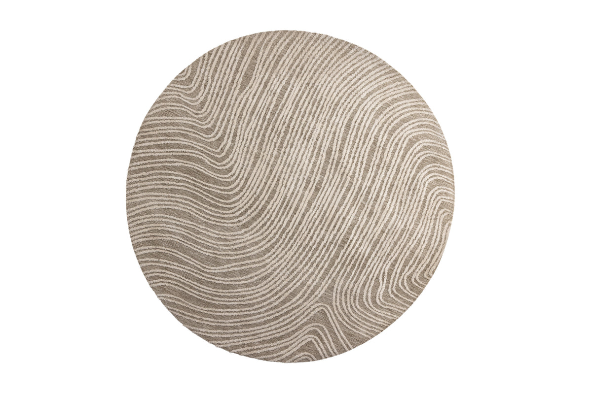 Melle rund matta Ø200 cm elfenbensvit/beige mikropolyester