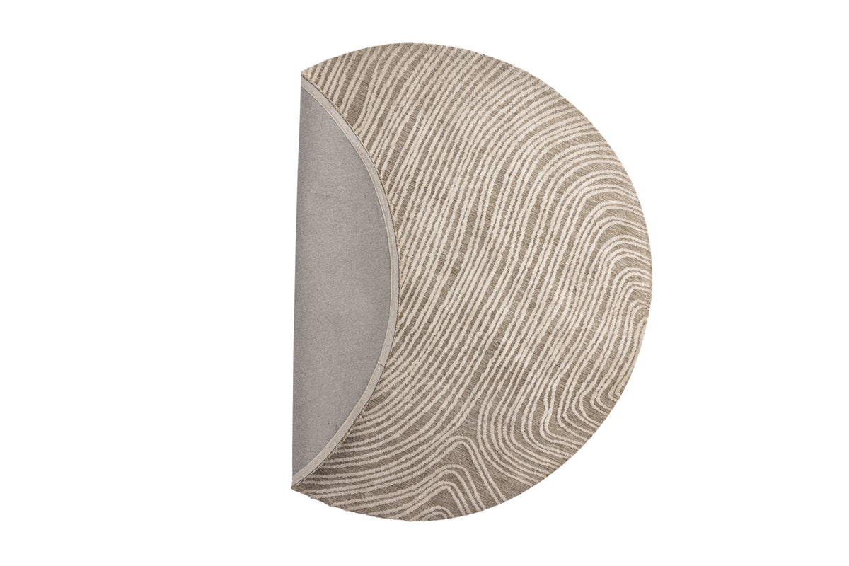 Melle rund matta Ø200 cm elfenbensvit/beige mikropolyester