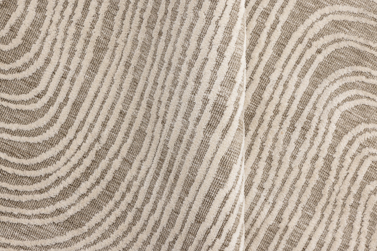 Melle rund matta Ø200 cm elfenbensvit/beige mikropolyester