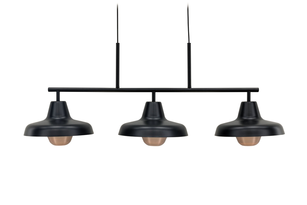 Stöten taklampa mattsvart med kopparfinish