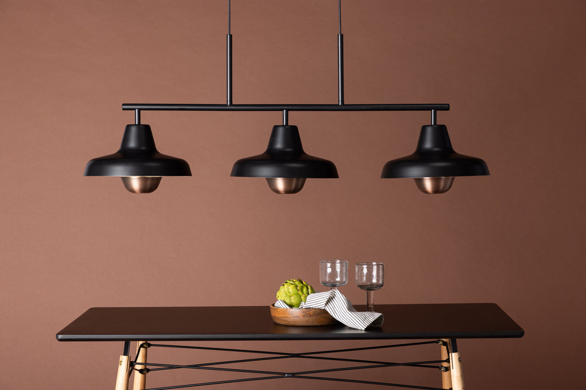 Stöten taklampa mattsvart med kopparfinish