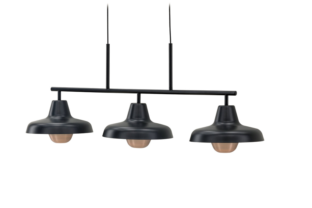 Stöten taklampa mattsvart med kopparfinish