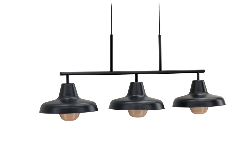 Stöten taklampa mattsvart med kopparfinish
