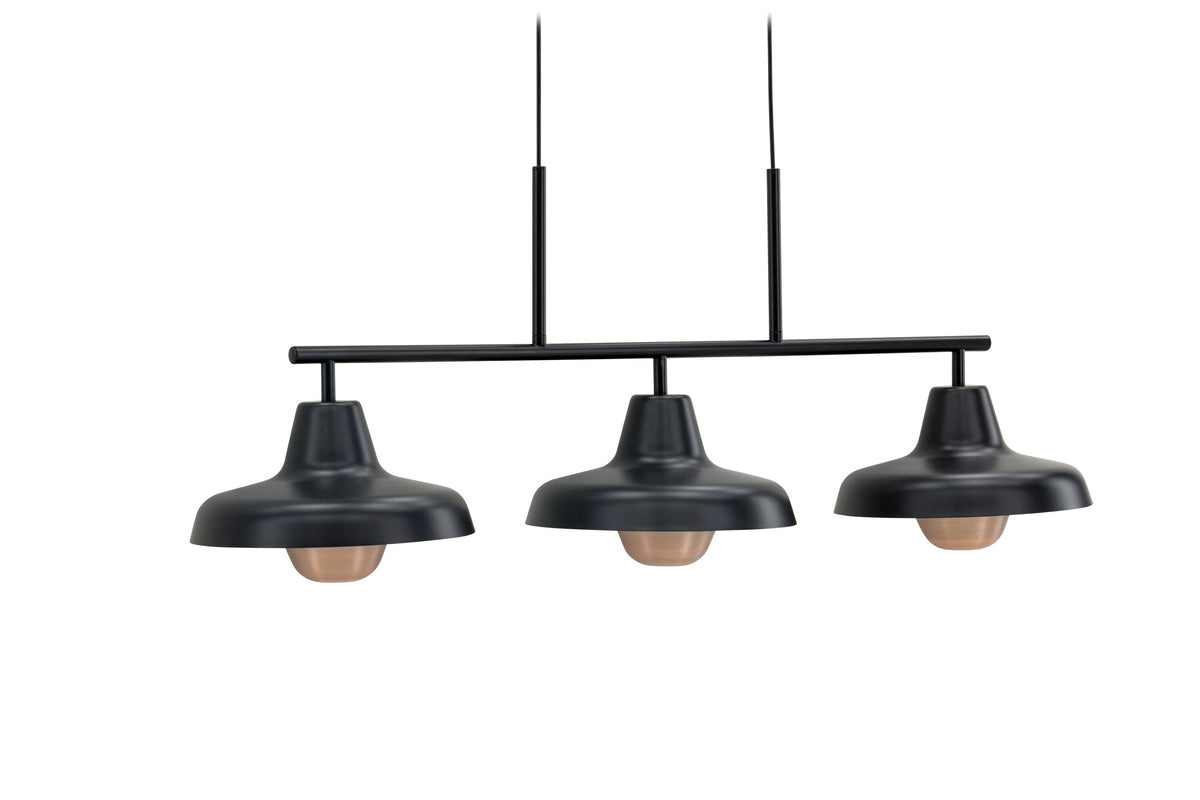 Stöten taklampa mattsvart med kopparfinish