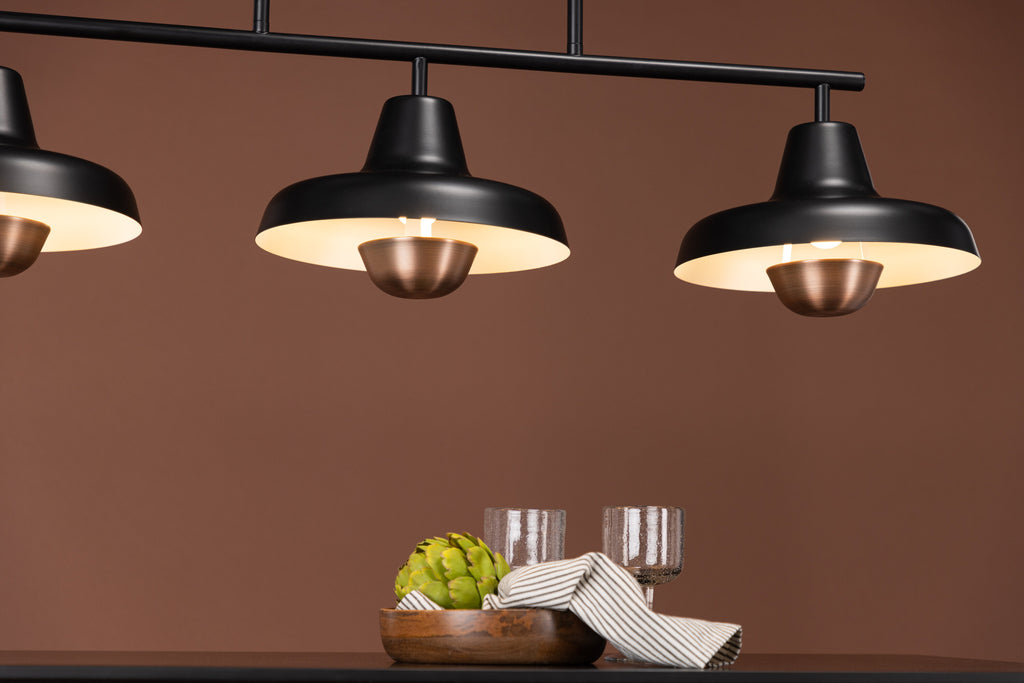 Stöten taklampa mattsvart med kopparfinish