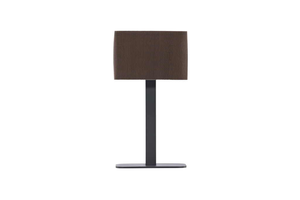 Idre bordslampa svart metall med mockabrun textilskärm