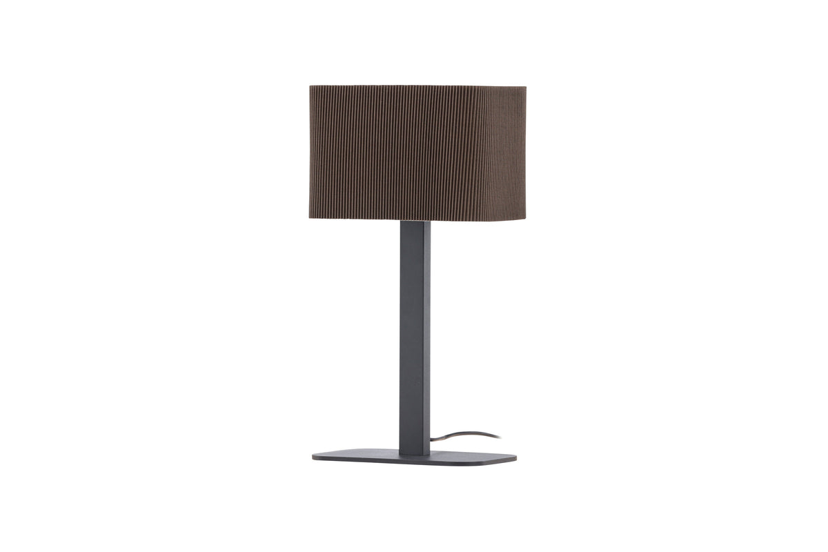 Idre bordslampa svart metall med mockabrun textilskärm