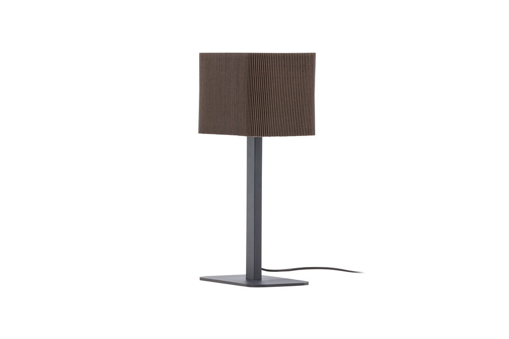 Idre bordslampa svart metall med mockabrun textilskärm