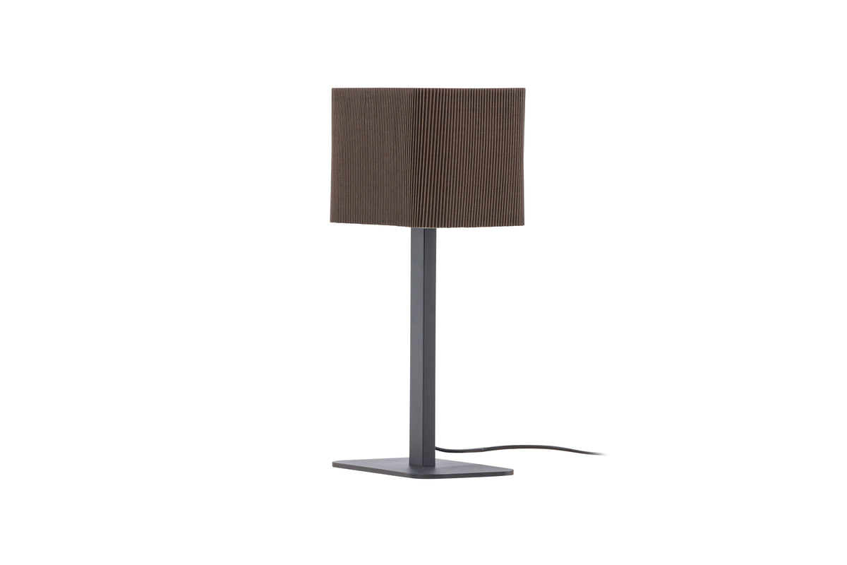 Idre bordslampa svart metall med mockabrun textilskärm