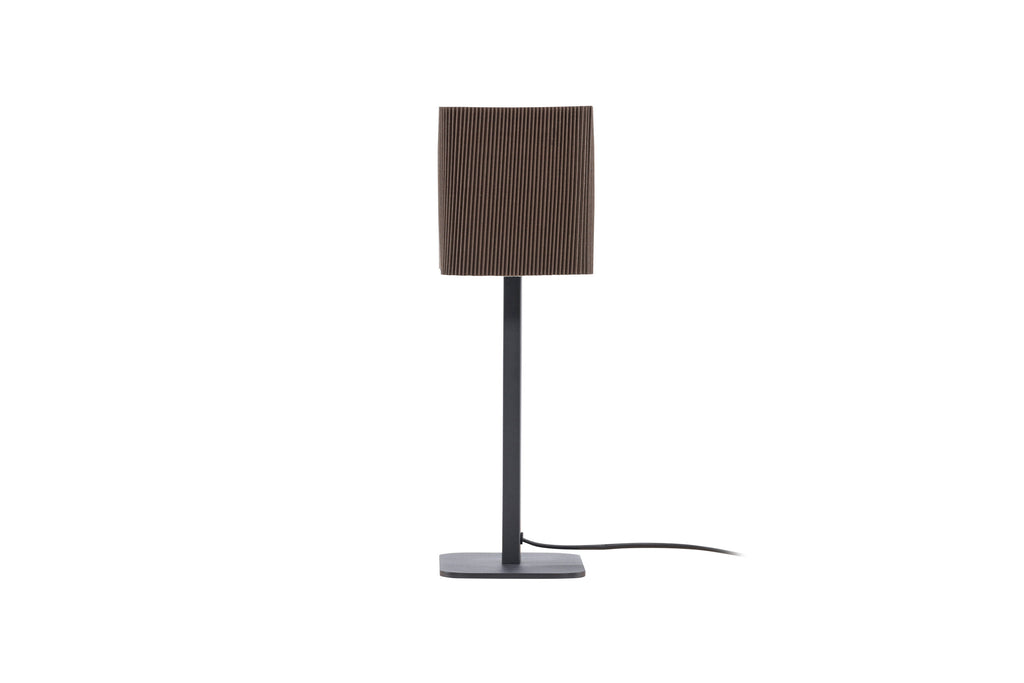 Idre bordslampa svart metall med mockabrun textilskärm