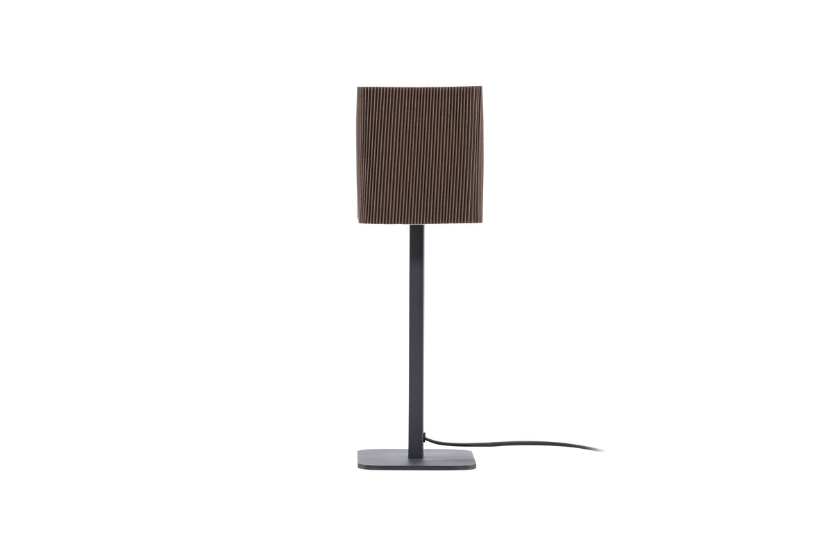 Idre bordslampa svart metall med mockabrun textilskärm
