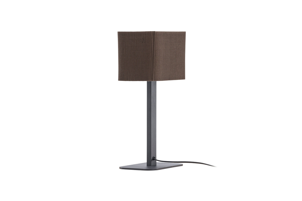 Idre bordslampa svart metall med mockabrun textilskärm