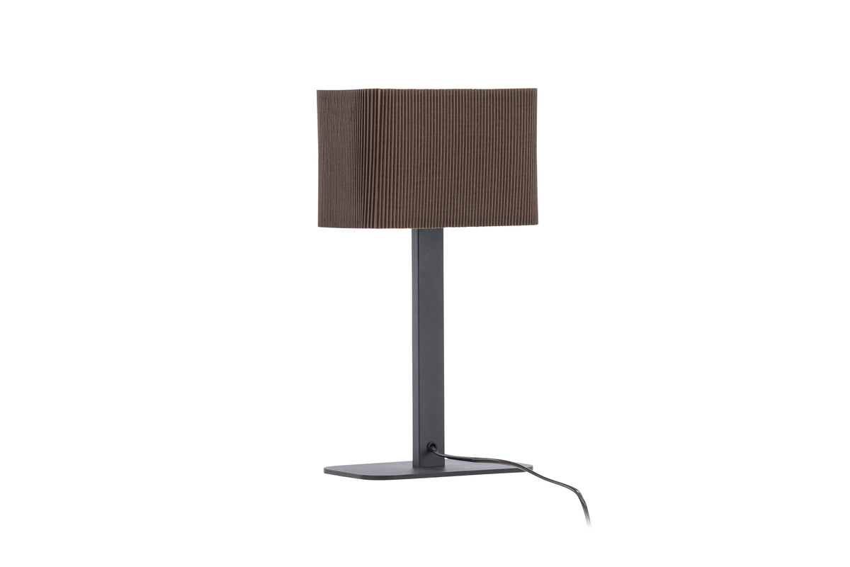 Idre bordslampa svart metall med mockabrun textilskärm