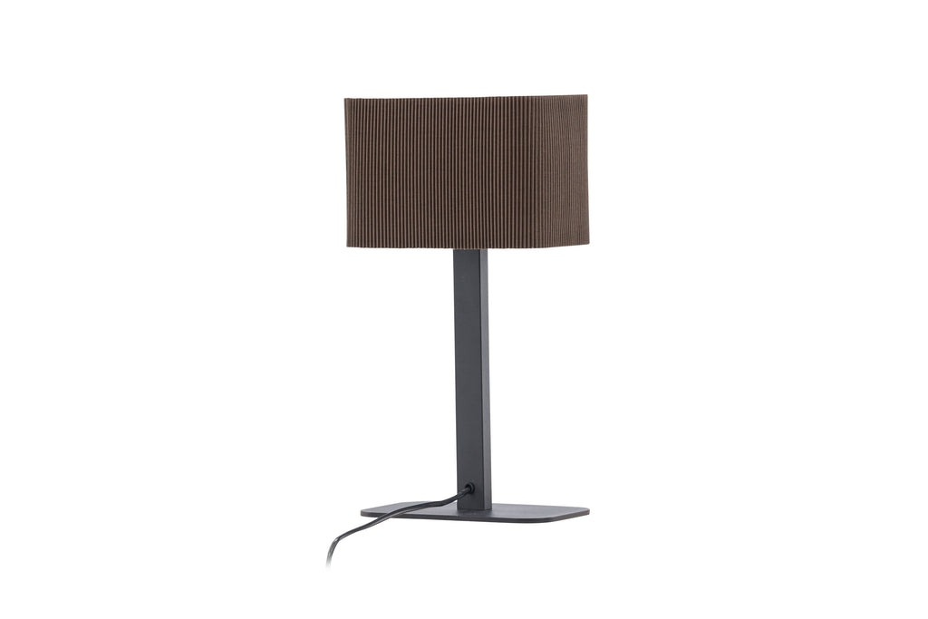 Idre bordslampa svart metall med mockabrun textilskärm