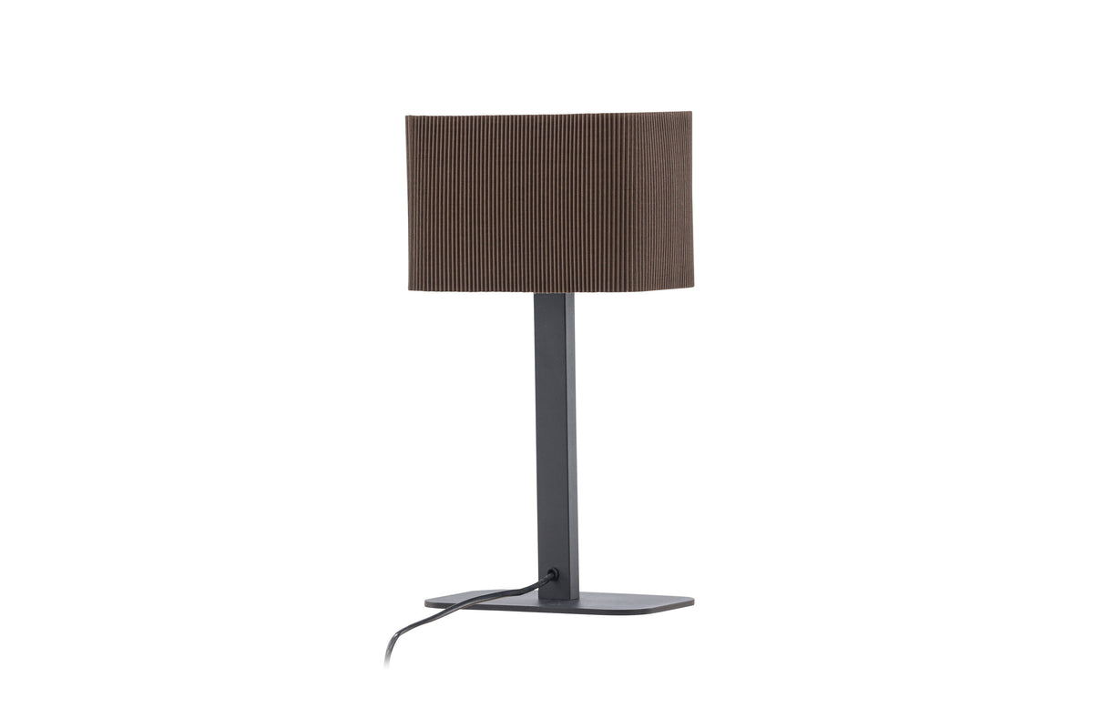 Idre bordslampa svart metall med mockabrun textilskärm