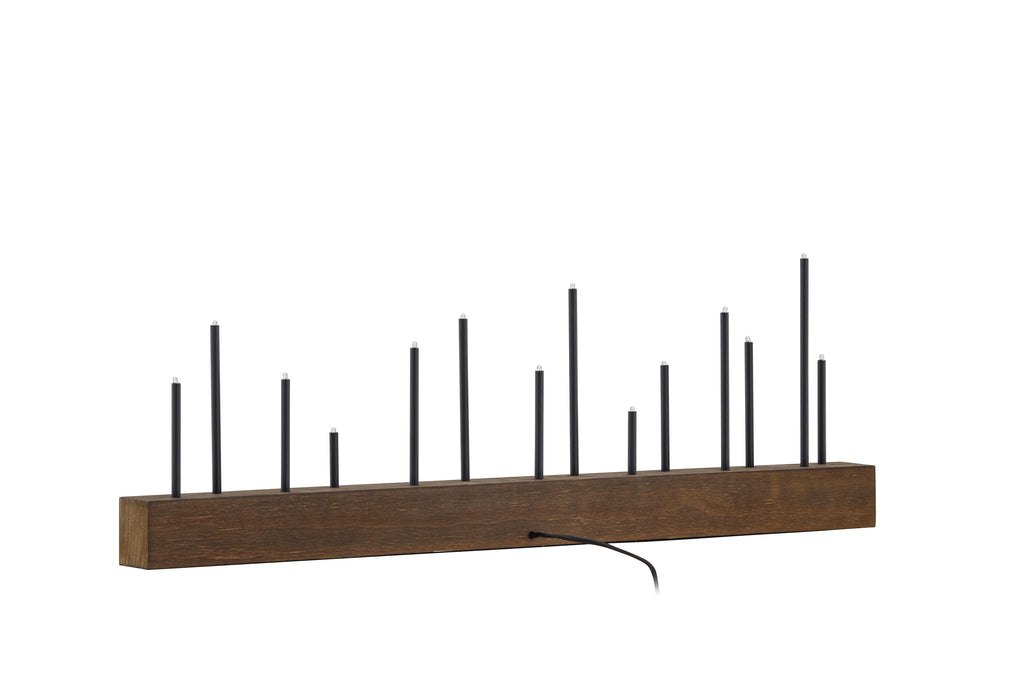 Kungsberget bordslampa 77 cm valnötsfärgad/svart metall