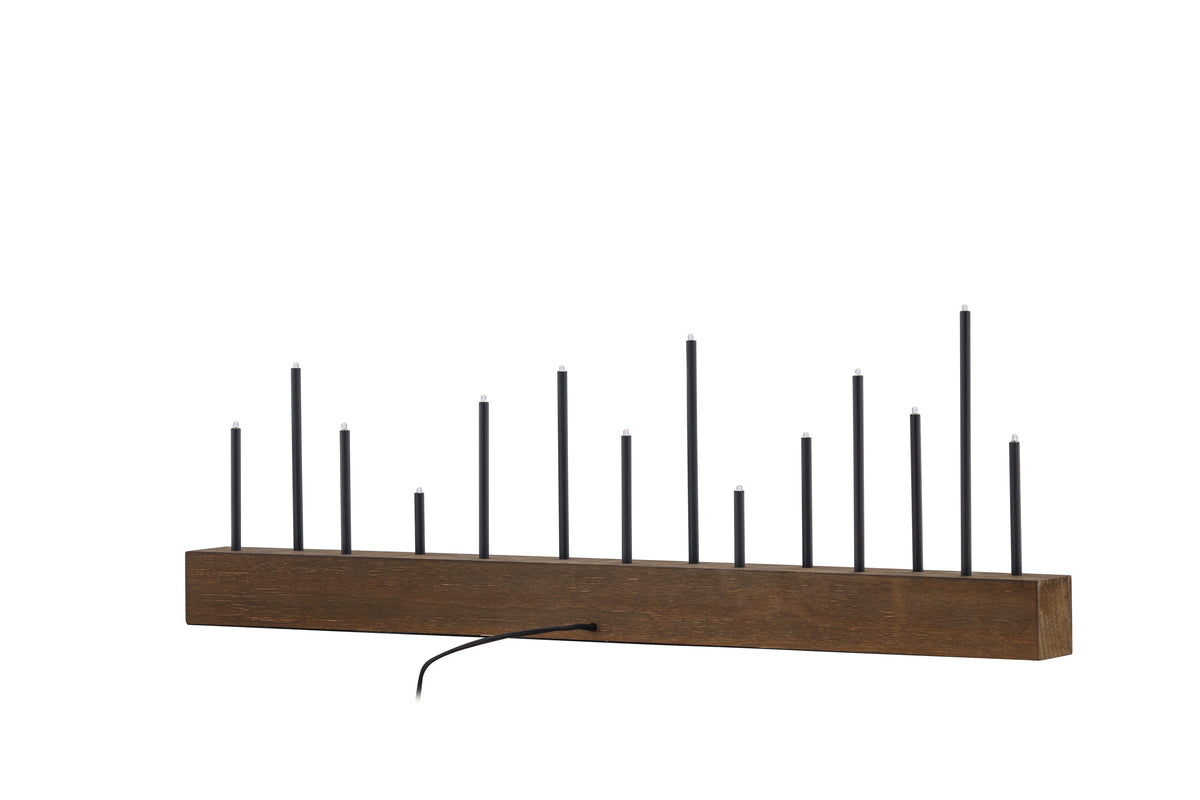 Kungsberget bordslampa 77 cm valnötsfärgad/svart metall