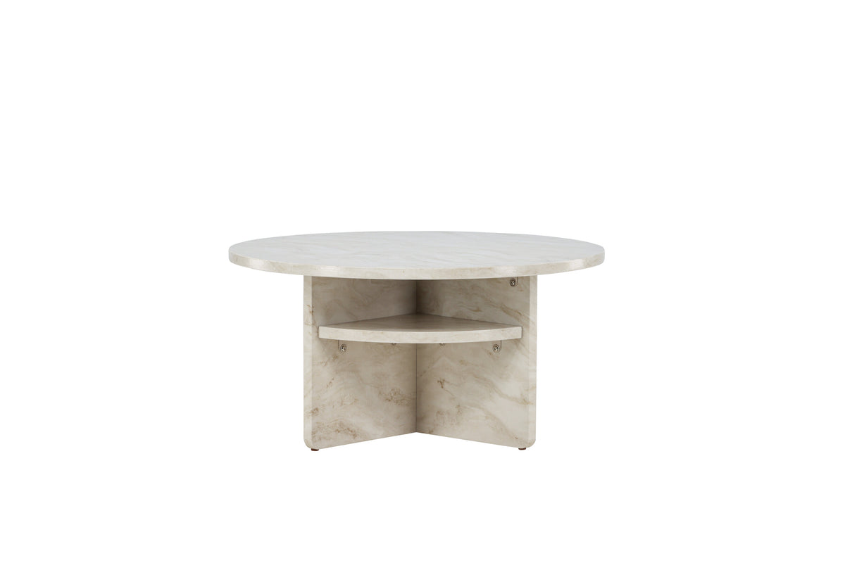 Ålesund soffbord Ø85 cm beige marmorimitation