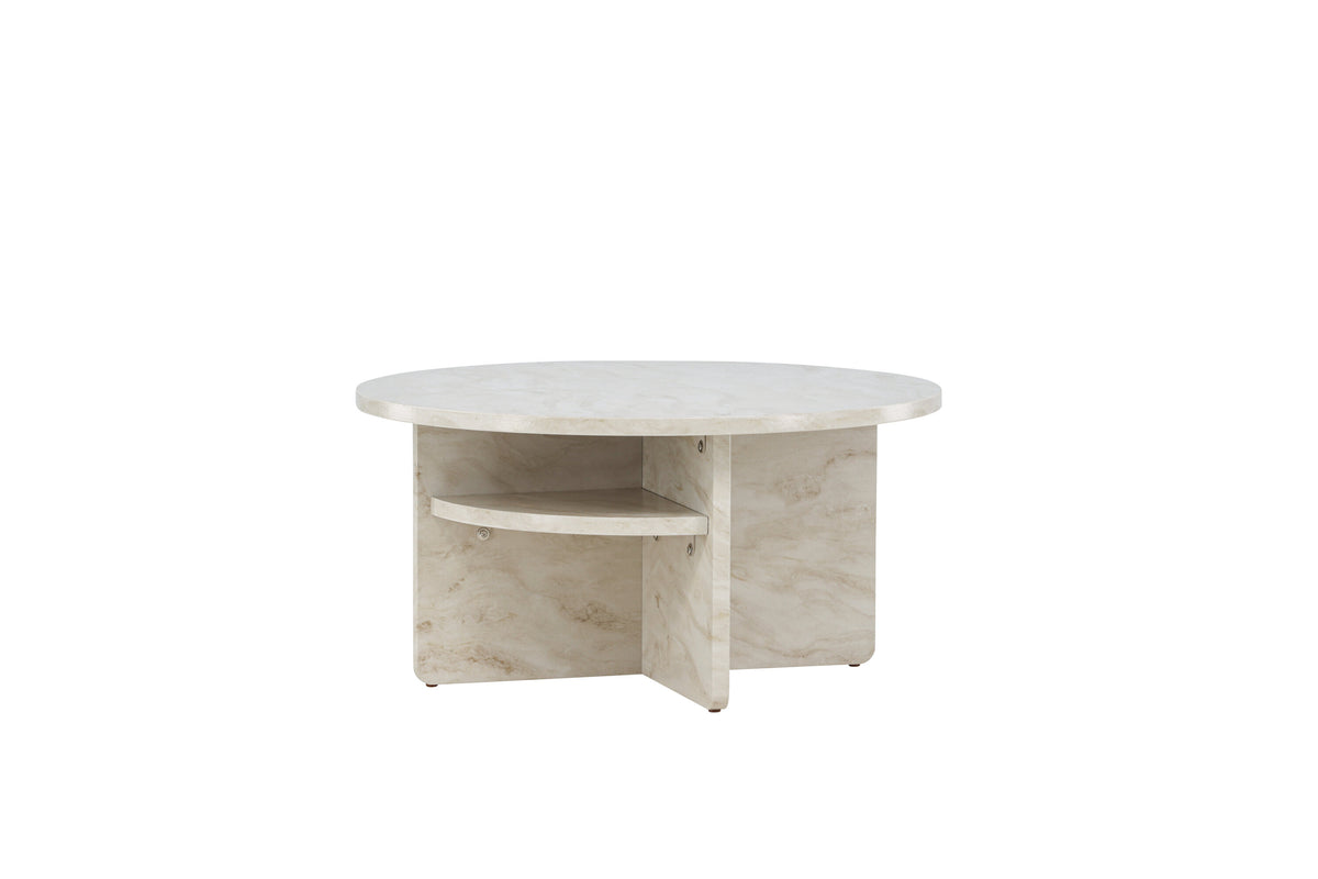 Ålesund soffbord Ø85 cm beige marmorimitation