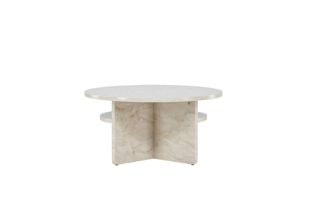 Ålesund soffbord Ø85 cm beige marmorimitation