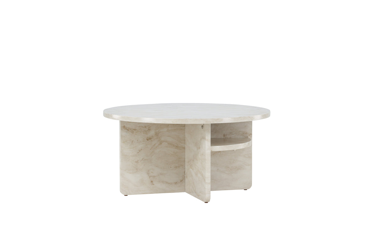 Ålesund soffbord Ø85 cm beige marmorimitation