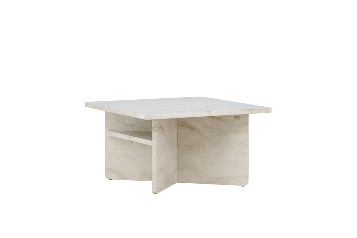 Ålesund soffbord 75x75 cm beige med marmorutseende