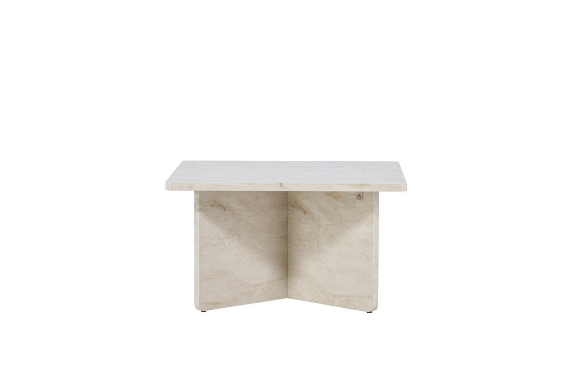 Ålesund soffbord 75x75 cm beige med marmorutseende