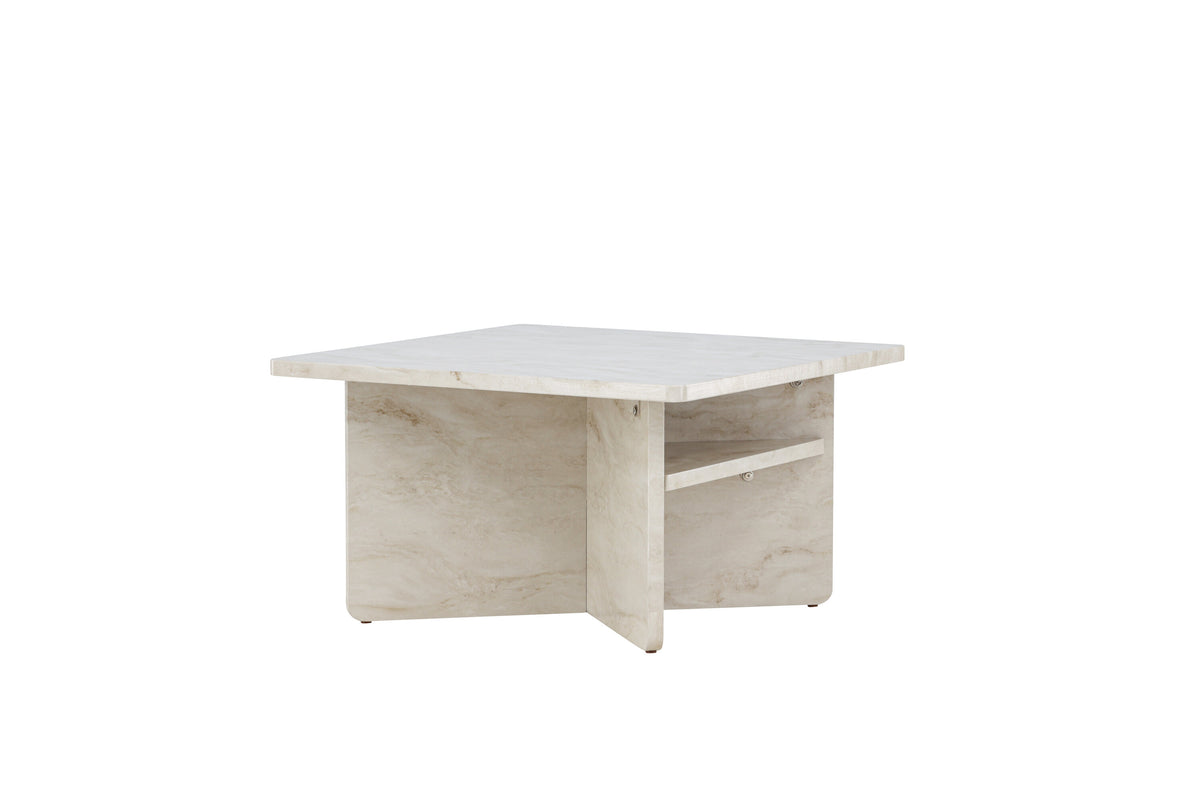 Ålesund soffbord 75x75 cm beige med marmorutseende