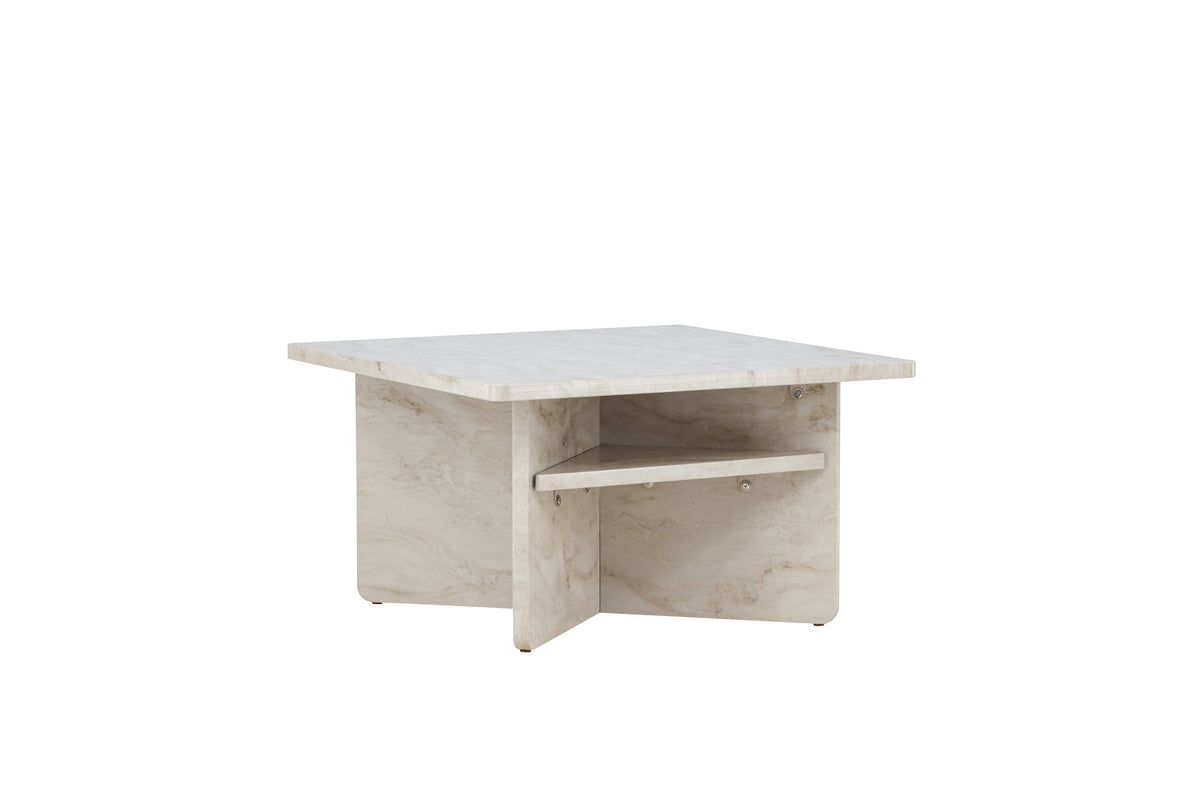Ålesund soffbord 75x75 cm beige med marmorutseende