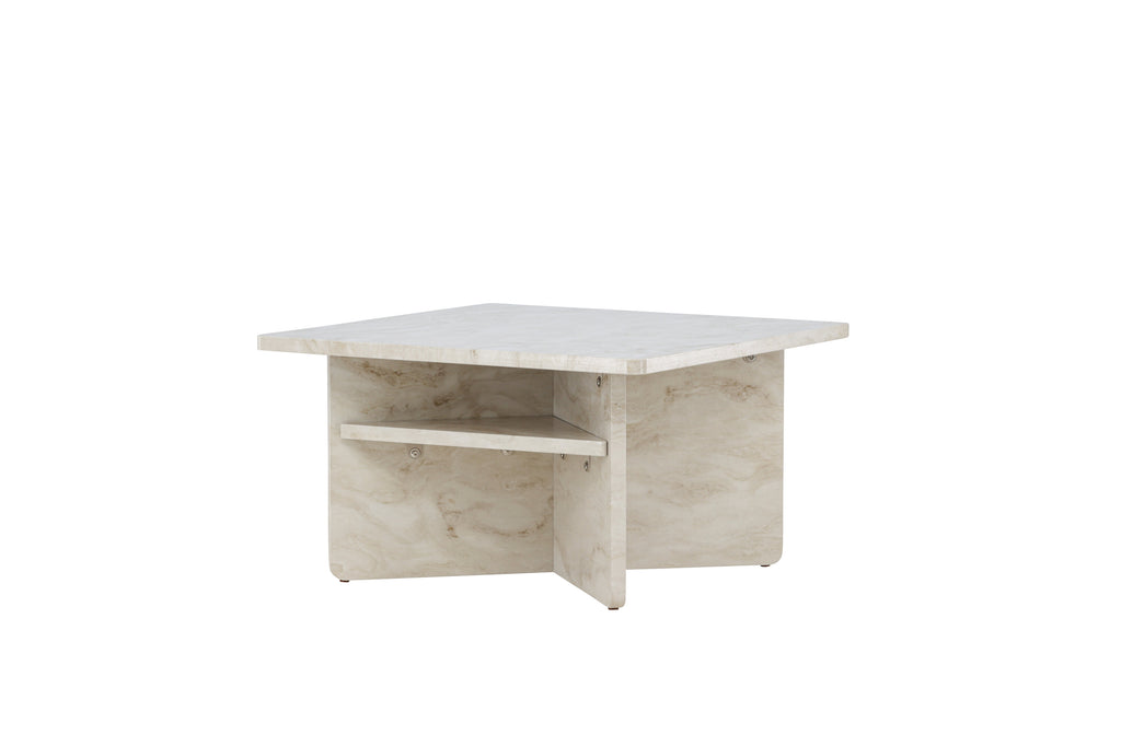 Ålesund soffbord 75x75 cm beige med marmorutseende