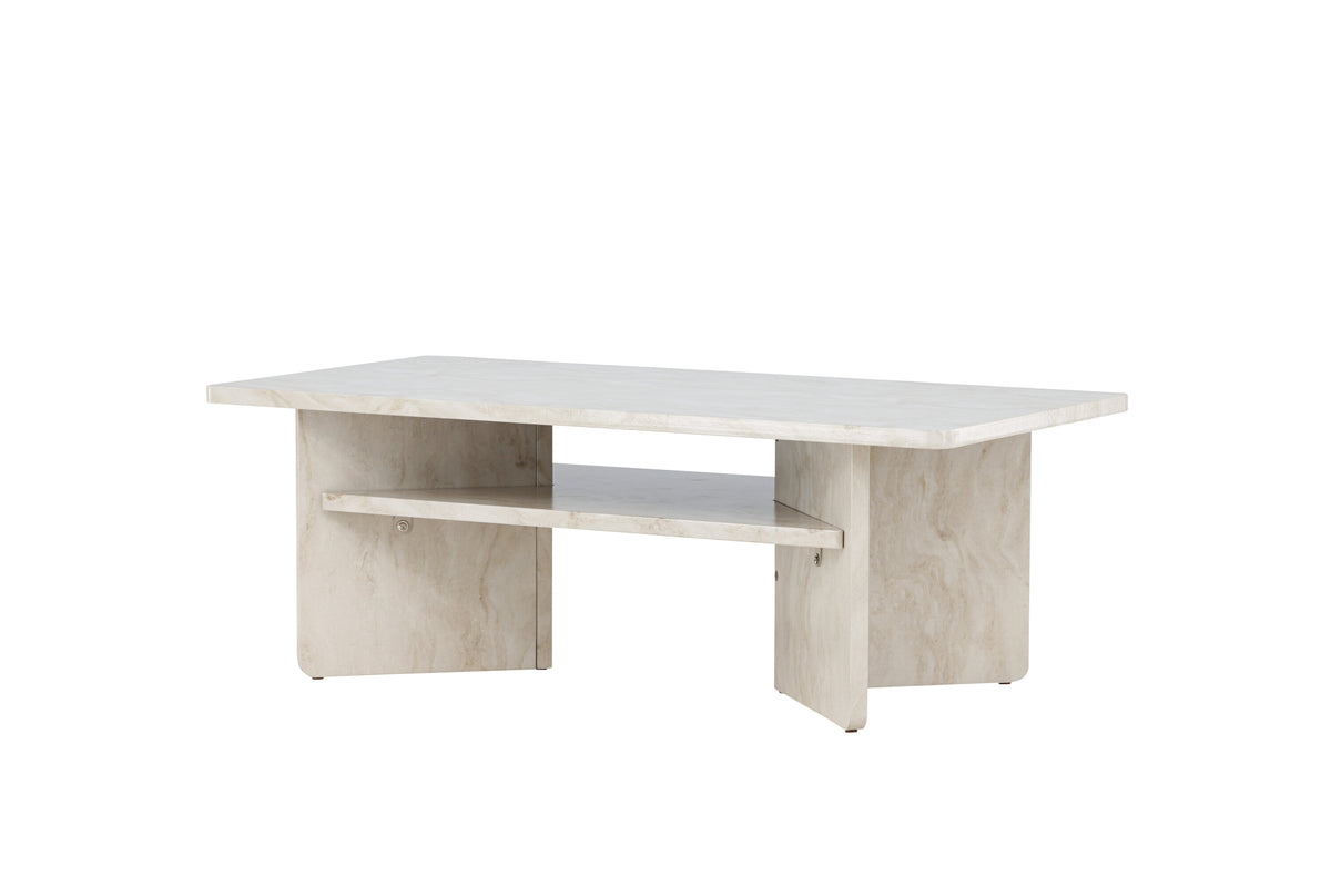 Ålesund soffbord 120x60 cm beige med marmorutseende