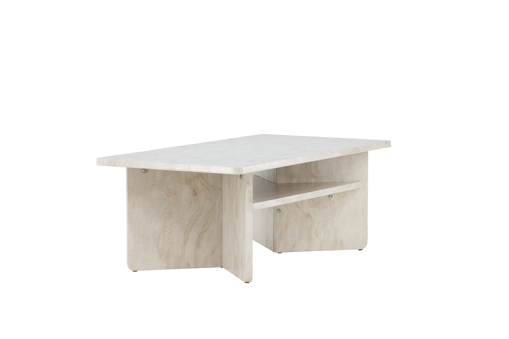 Ålesund soffbord 120x60 cm beige med marmorutseende