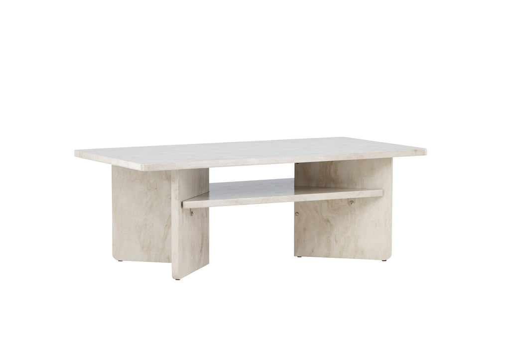 Ålesund soffbord 120x60 cm beige med marmorutseende