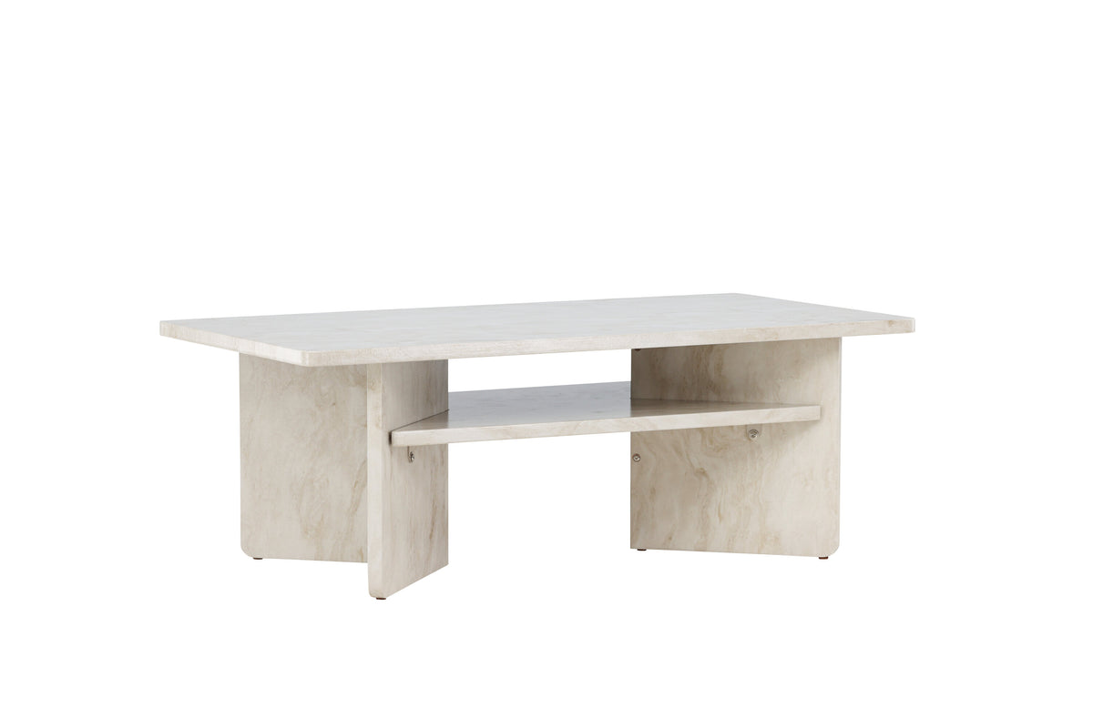 Ålesund soffbord 120x60 cm beige med marmorutseende