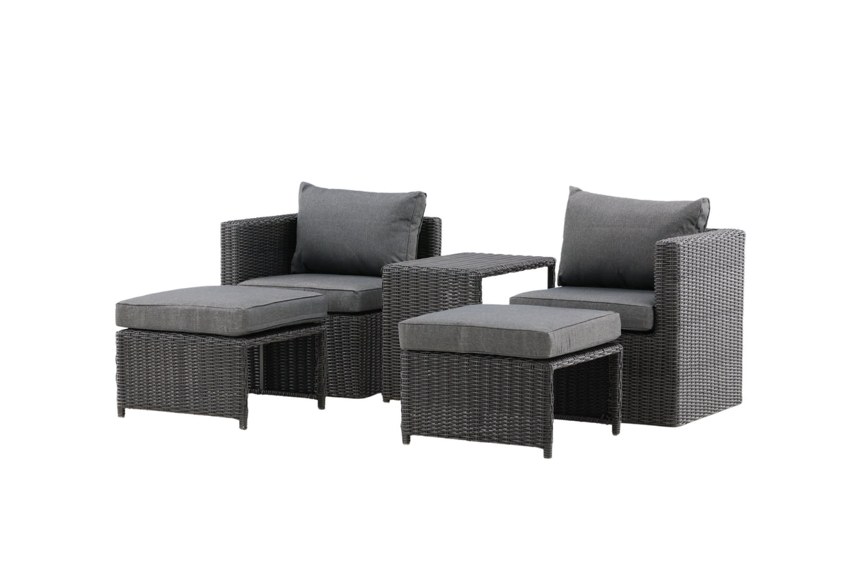 Quad soffgrupp svart konstrotting