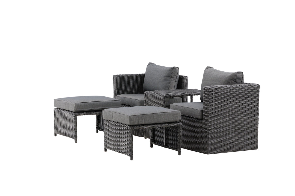 Quad soffgrupp svart konstrotting