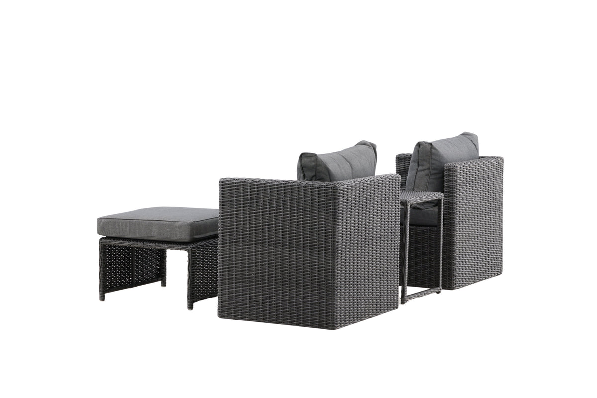 Quad soffgrupp svart konstrotting