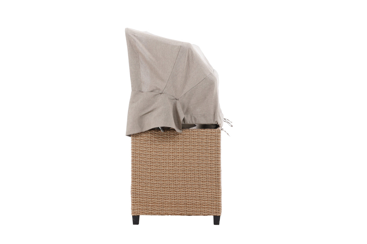 Nopy solsäng med soltak beige konstrotting