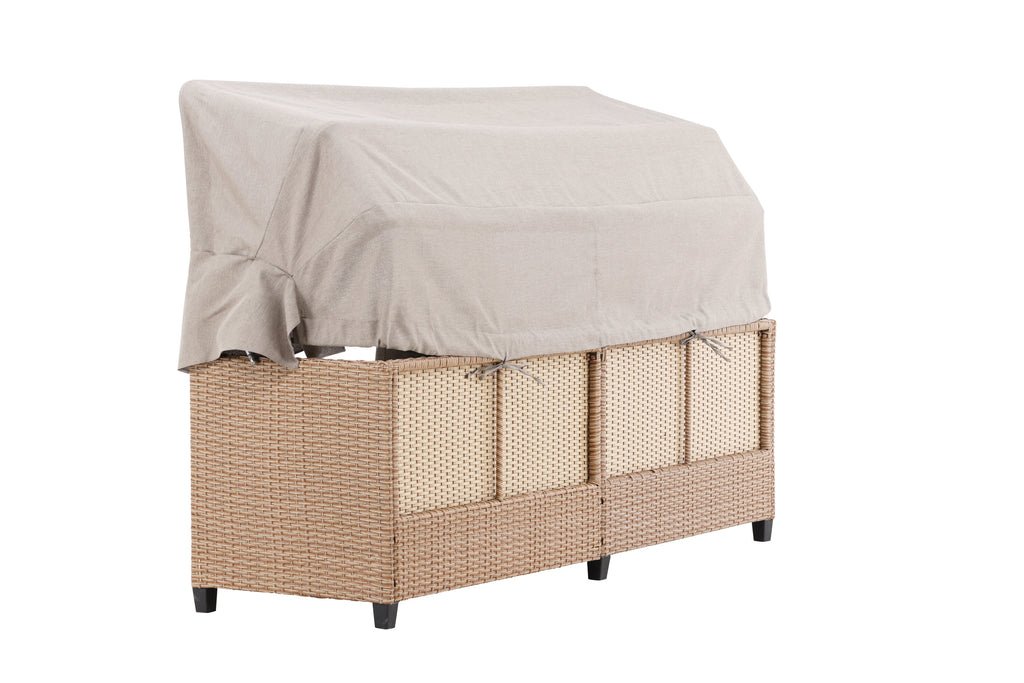 Nopy solsäng med soltak beige konstrotting