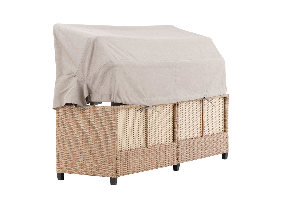 Nopy solsäng med soltak beige konstrotting