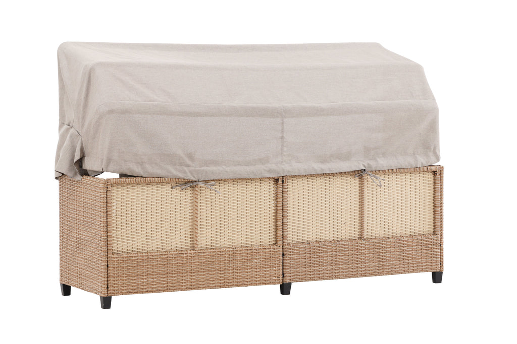 Nopy solsäng med soltak beige konstrotting
