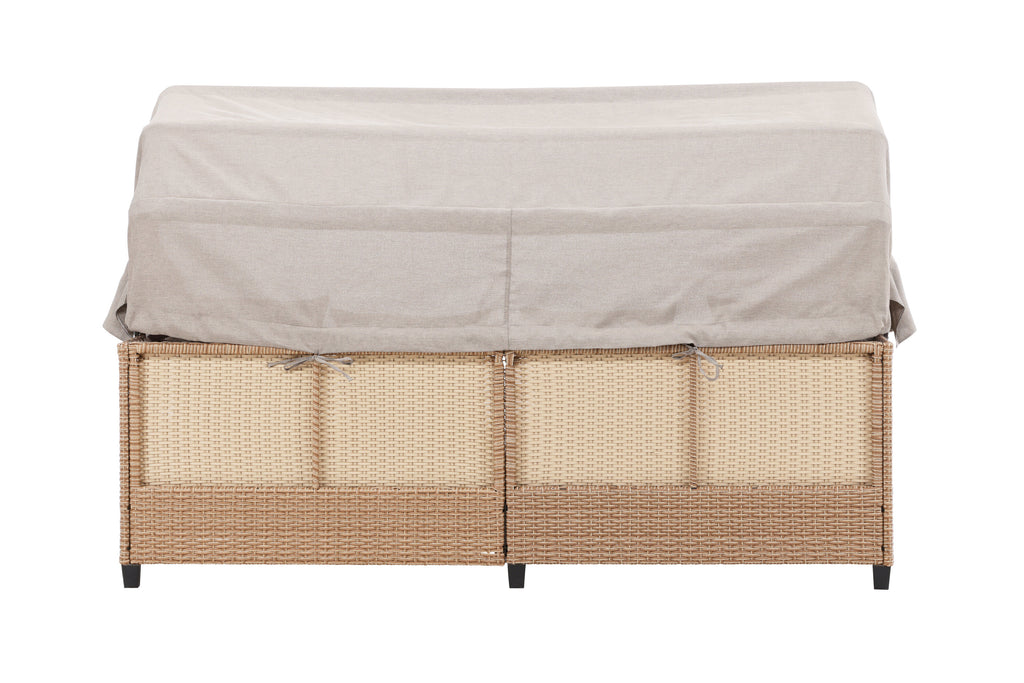 Nopy solsäng med soltak beige konstrotting