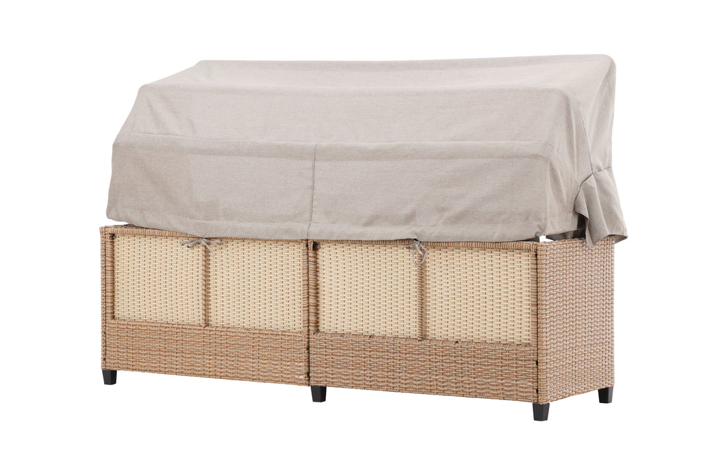 Nopy solsäng med soltak beige konstrotting